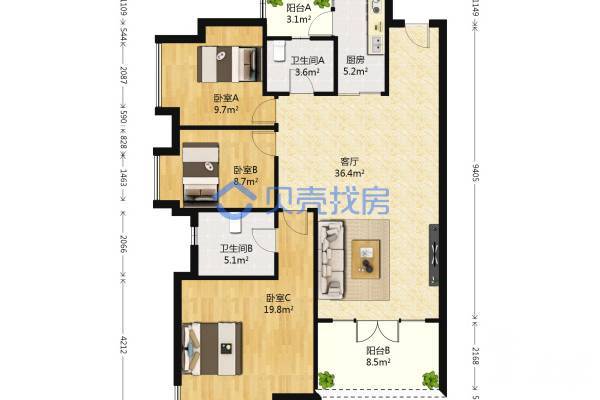 御峰園|10號線地鐵口物業，精裝舒適三房，環境好